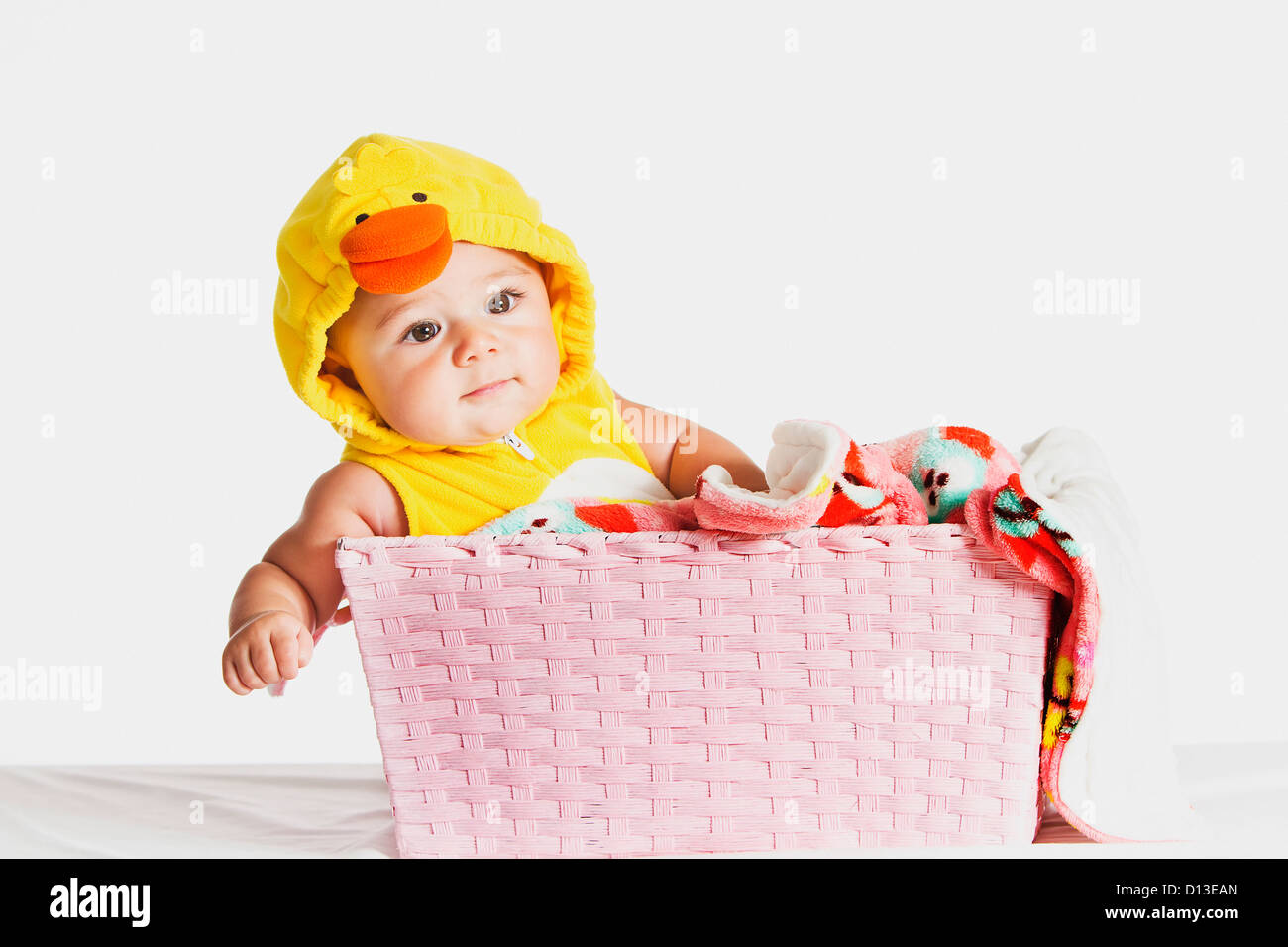 A SixMonthOld Girl In A Duck Halloween Costume; Fountain Valley