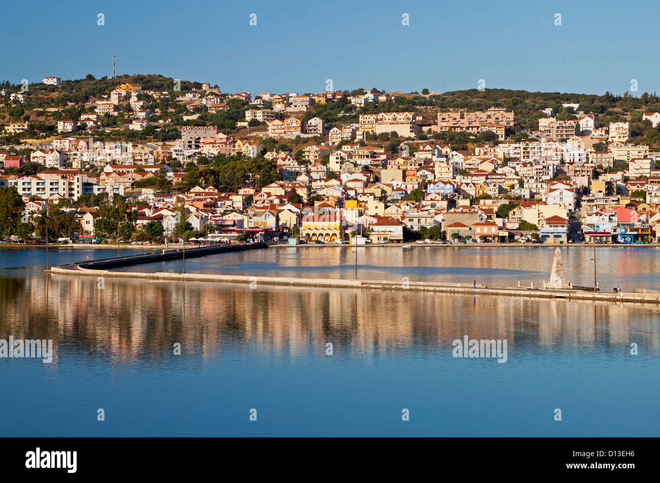 Traditional greek city of Argostoli at Kefalonia island in Greece Stock Photo