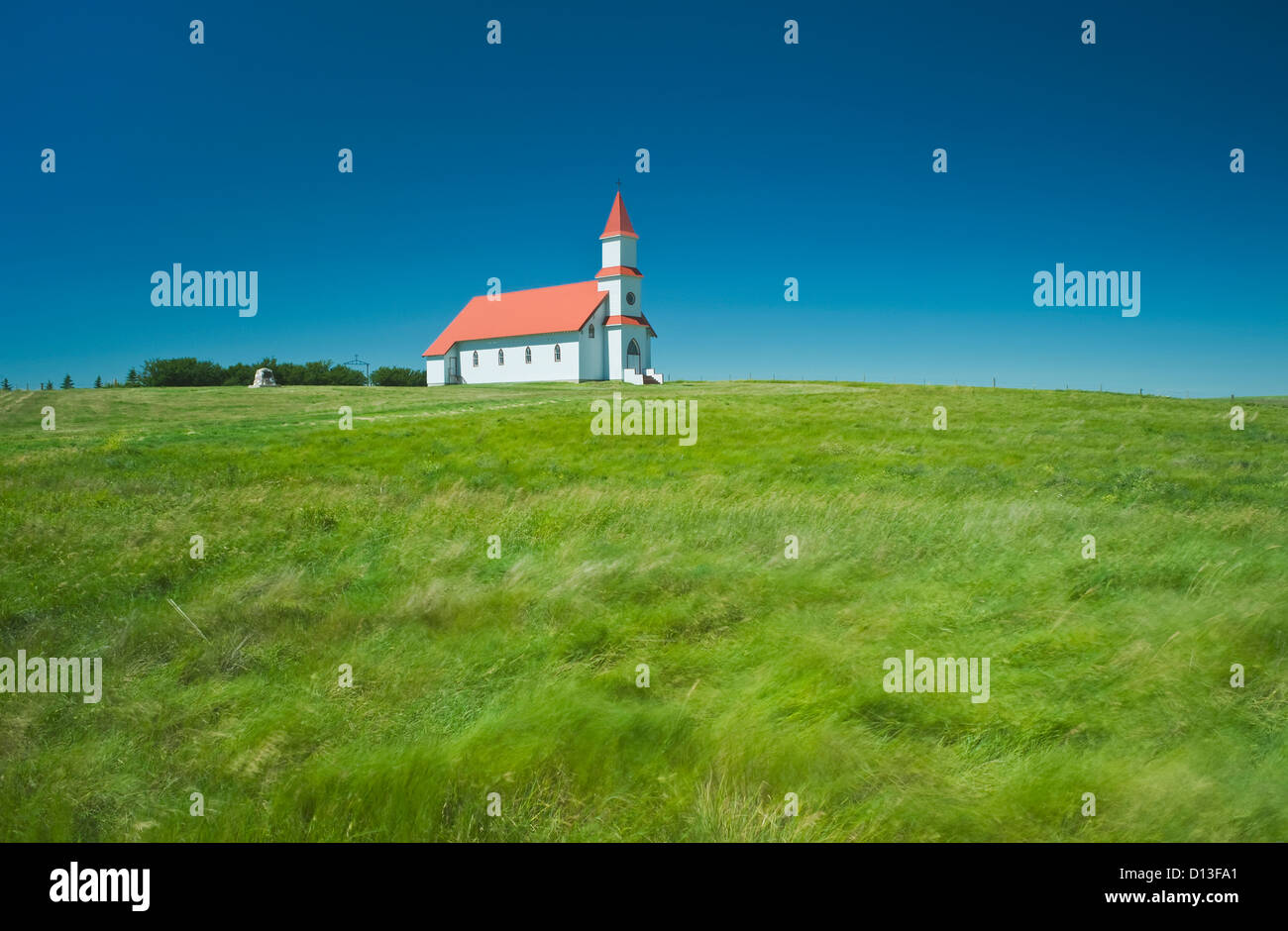 Rural Church; Mankota Saskatchewan Canada Stock Photo
