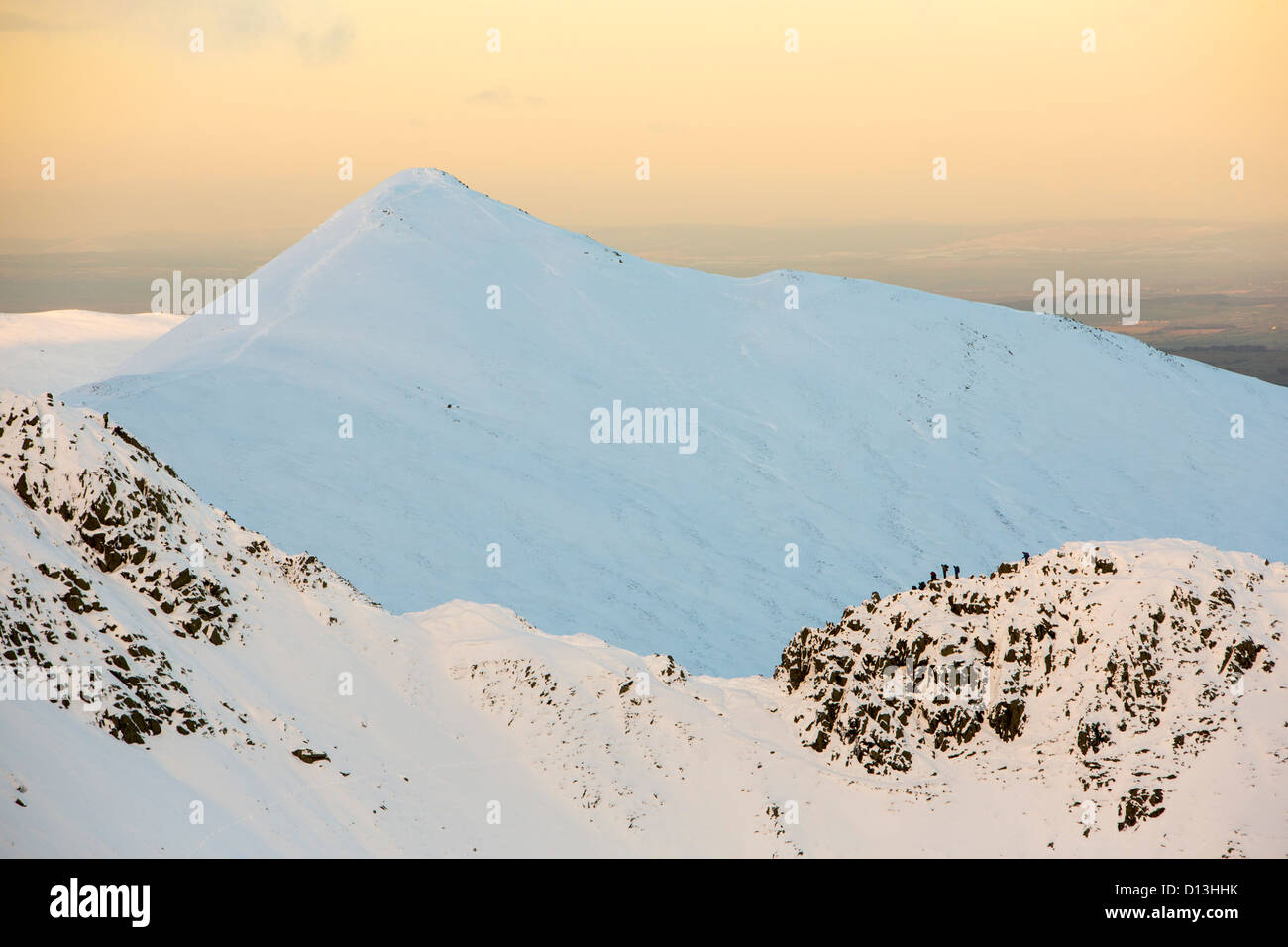 Walkers on Striding Edge, Helvellyn, Lake District, UK Stock Photo - Alamy