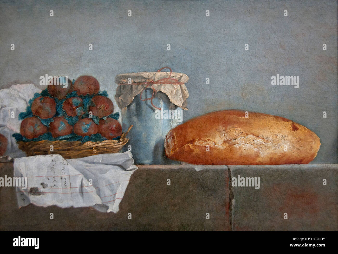 Still Life with fruit and bread 1775 Roland Delaporte Netherlands Dutch Stock Photo