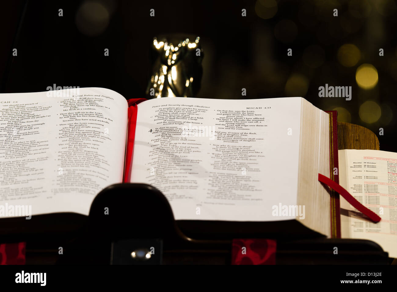 Large bible open at the old testament book of Micah Stock Photo - Alamy