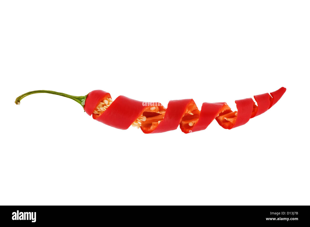 red hot chili peppers on white Stock Photo