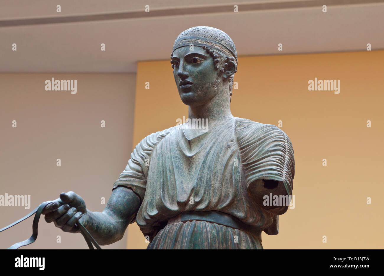 Charioteer statue located at Delphi museum in Greece Stock Photo