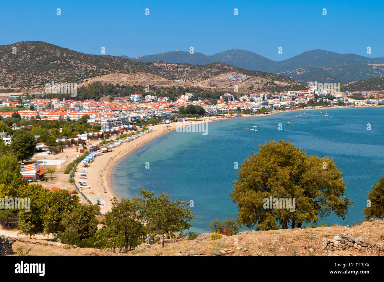 Beach of 'Nea Peramos' near Kavala city in Greece Stock Photo