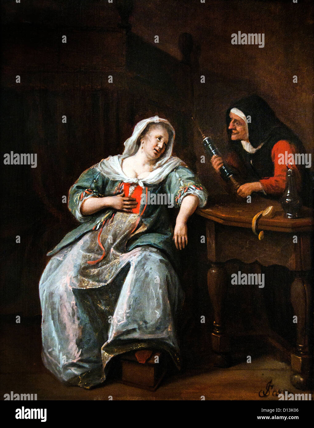 The Sick Woman 1660 Jan Havicksz Steen 1626 - 1679  Netherlands Dutch Stock Photo