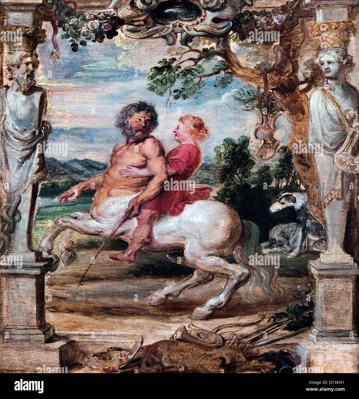 Achilles educated by the centaur Chiron Iliad Mycenae Greek Greece Peter Paul Rubens 1577 - 1640 Belgium Belgian Stock Photo