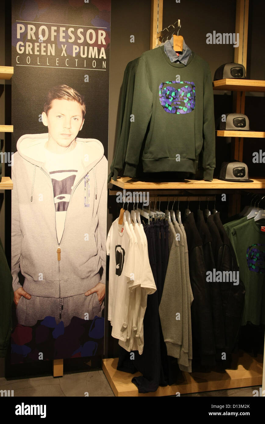 PROFESSOR GREEN X PUMA CLOTHES PROFESSOR GREEN X PUMA COLLECTION. SIGNING LONDON ENGLAND UK 06 December 2012 Stock Photo Alamy