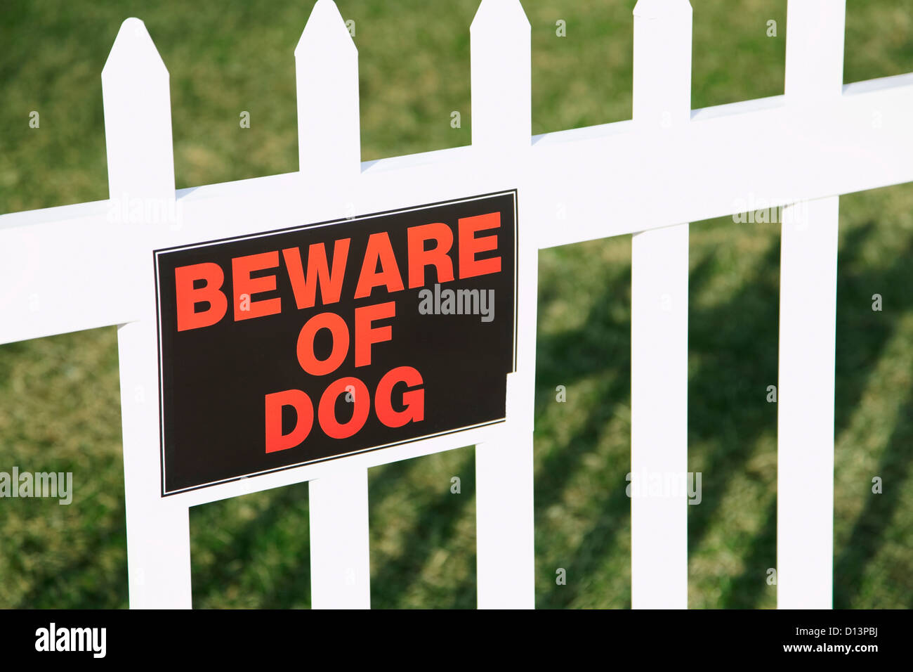 USA, Illinois, Metamora, Beware of dog sign on sign Stock Photo