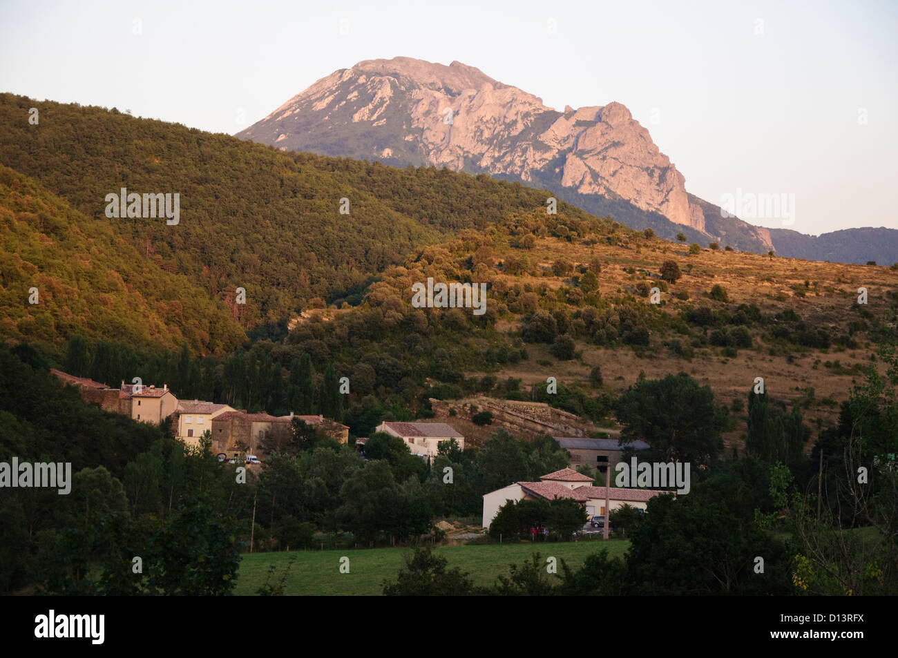 View of the Pic de Bugarach Stock Photo