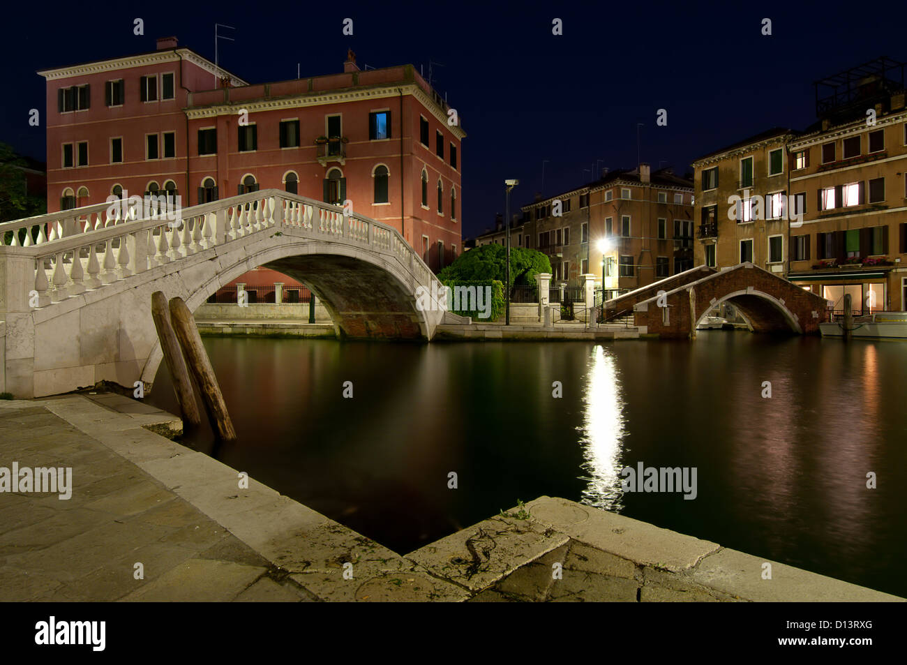 Night view of Venice canal, Italy Stock Photo - Alamy