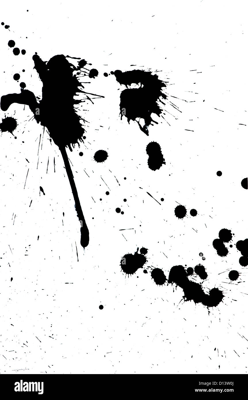 grunge black ink spots isolated on white Stock Photo Alamy