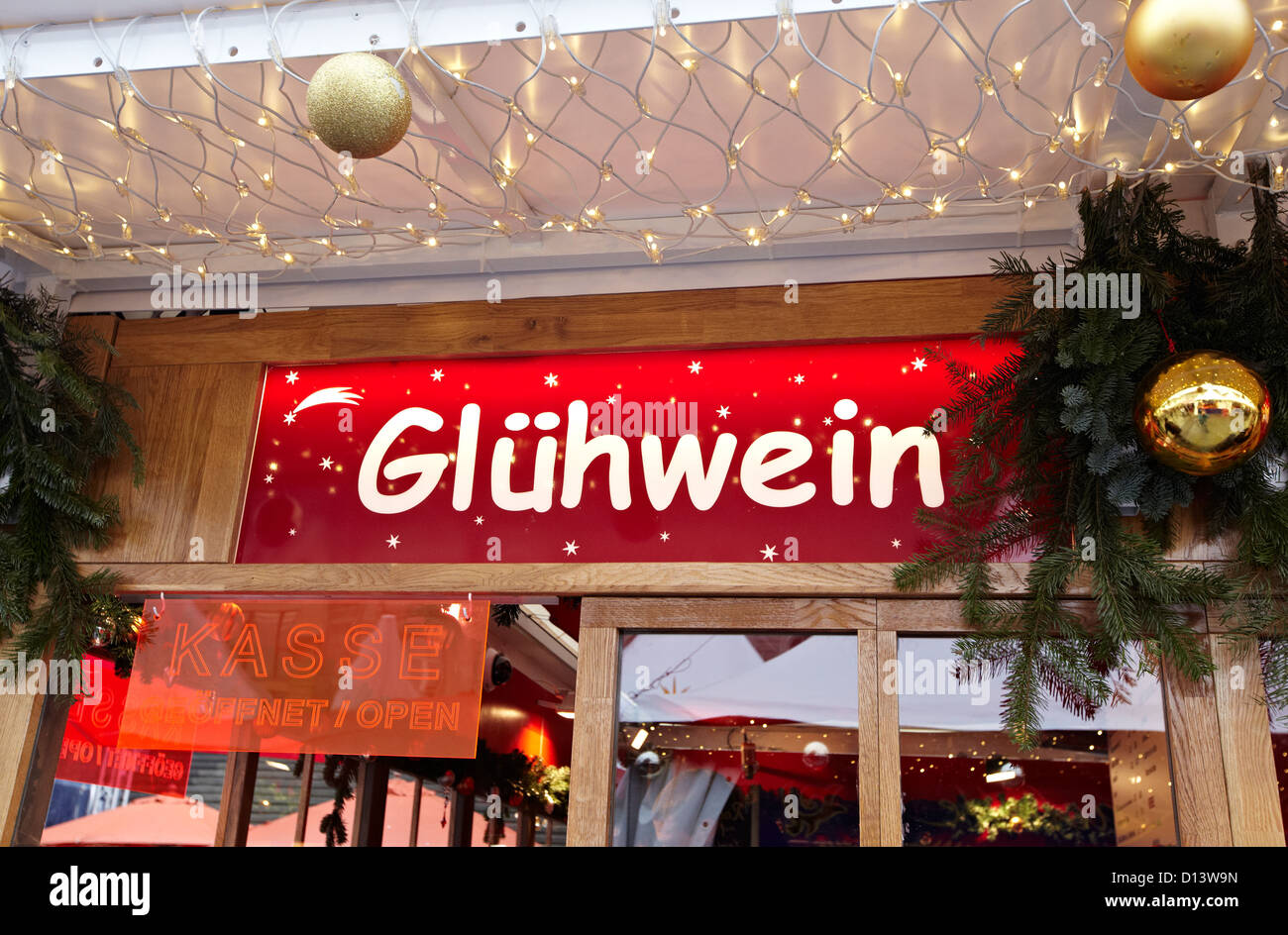 Gluhwein Stand Christmas Market East Berlin Germany Stock Photo