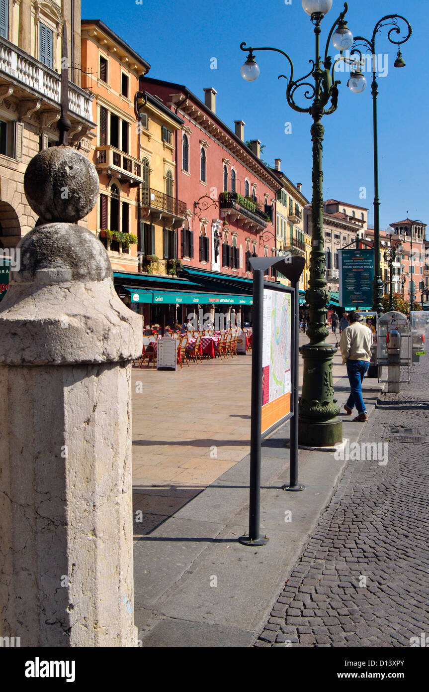 Italy, Veneto, Verona, Piazza  Bra Square, Restaurant Stock Photo
