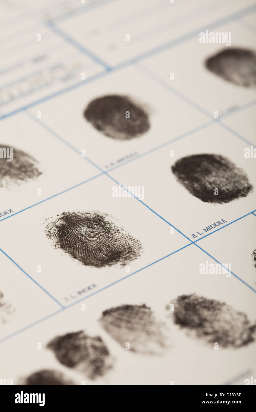Fingerprints police hires stock photography and images Alamy