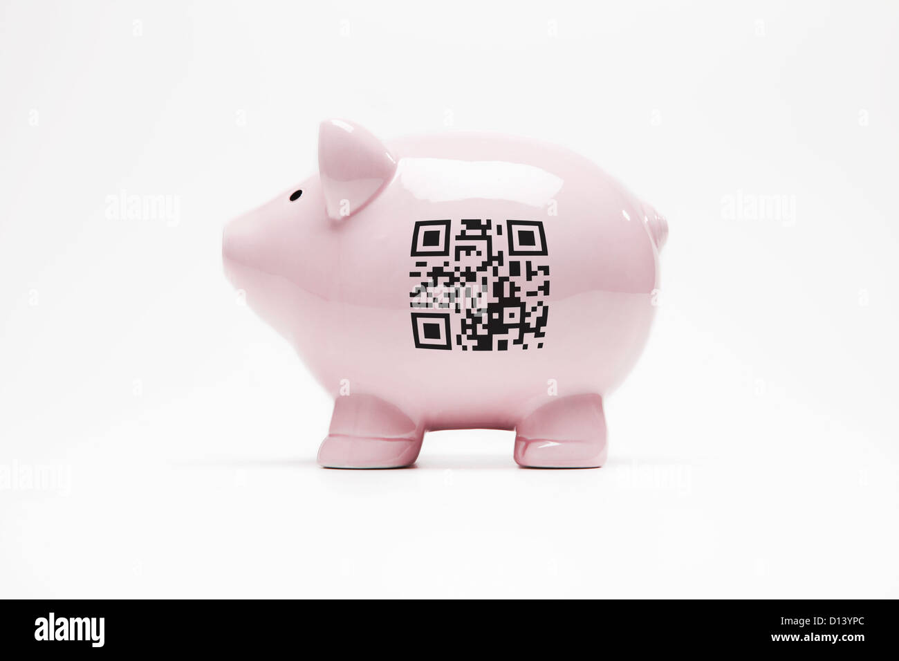Piggy bank with QR code Stock Photo Alamy