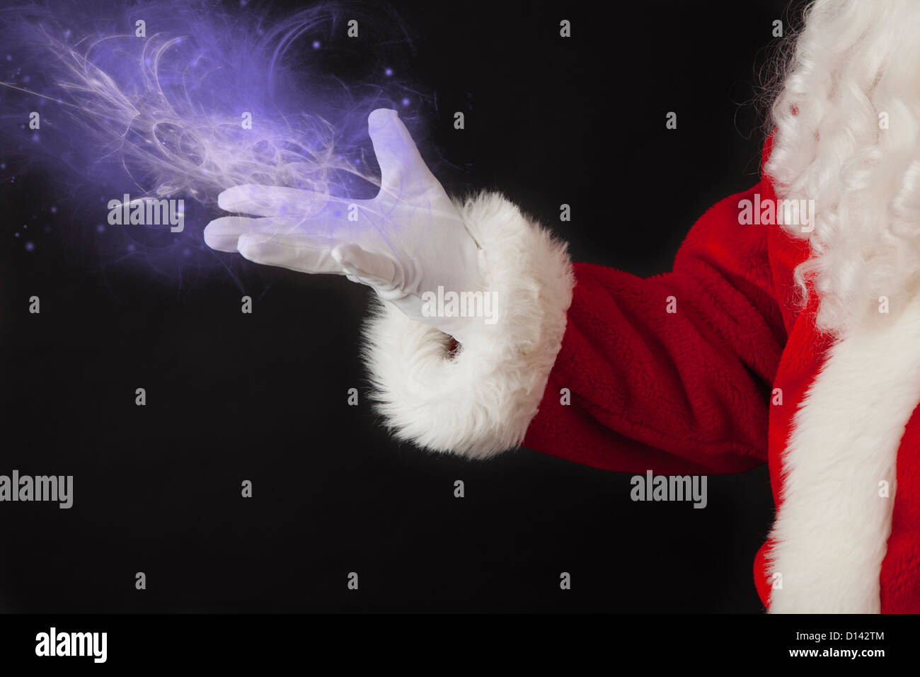 Santa claus with hologram Stock Photo