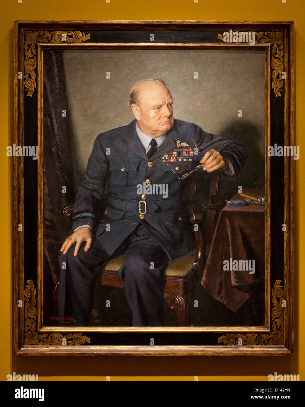 Winston Churchill portrait by Douglas Chandor, 1946 Stock Photo