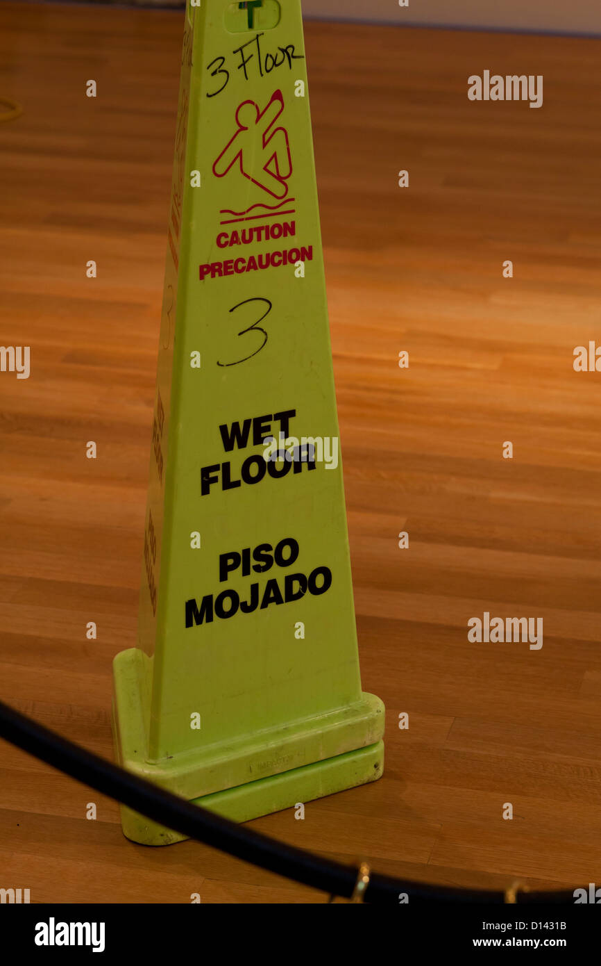 Wet floor cone sign Stock Photo Alamy