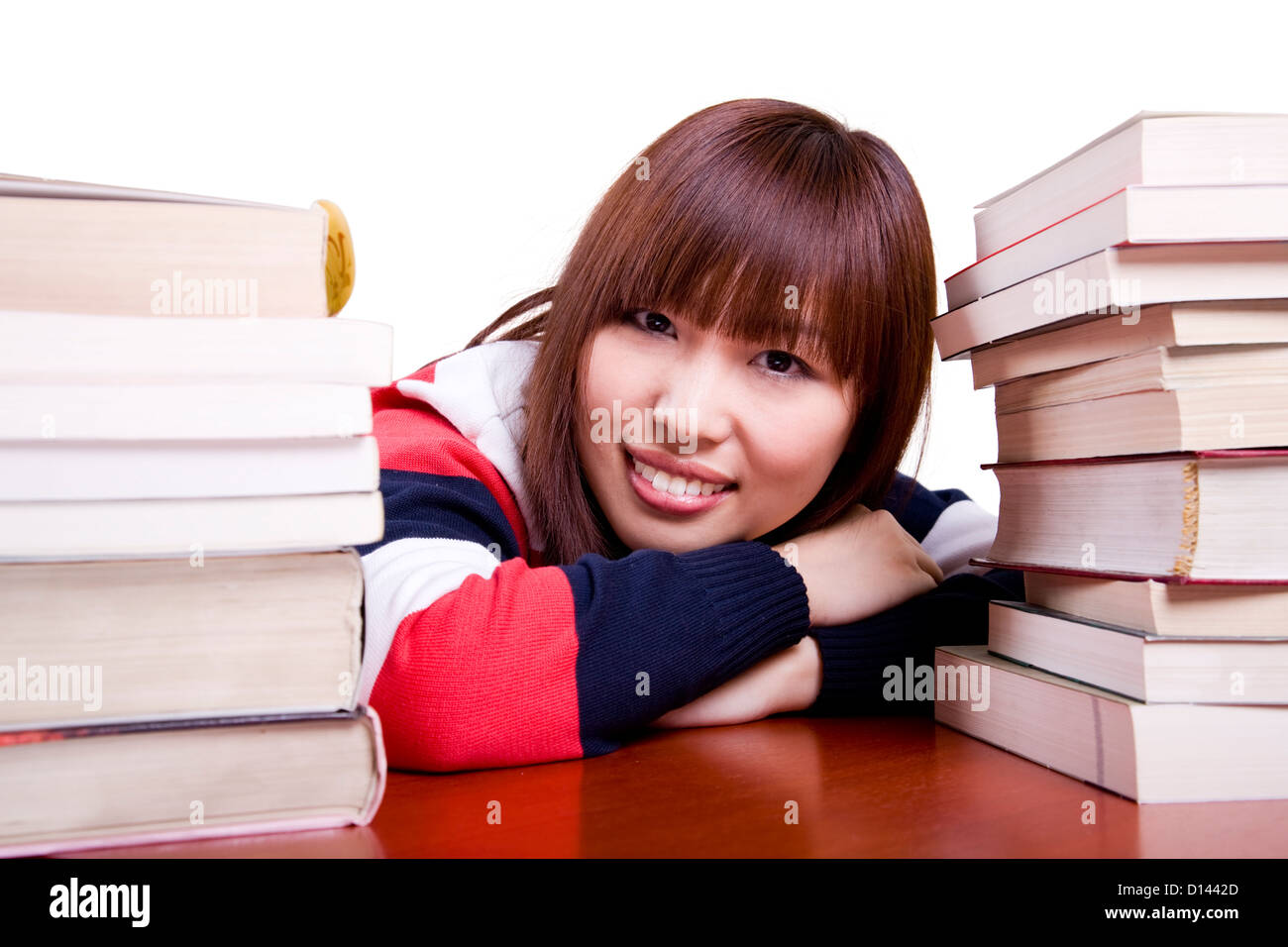 Cheerful Asian female student portrait Stock Photo