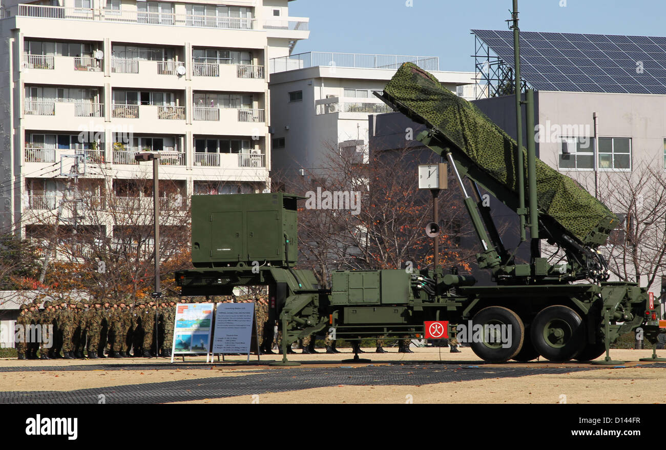 Dec. 7, 2012 - Tokyo, Japan - A PAC-3 missile launcher is set at the Defence Ministry on December 7,  2012 in Tokyo, Japan. (Credit Image: © Koichi Kamoshida/Jana Press/ZUMAPRESS.com) Stock Photo