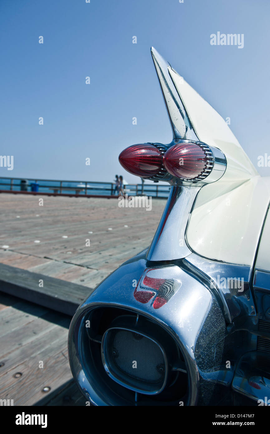 Extravagant tail fin on a 1960s auto Stock Photo
