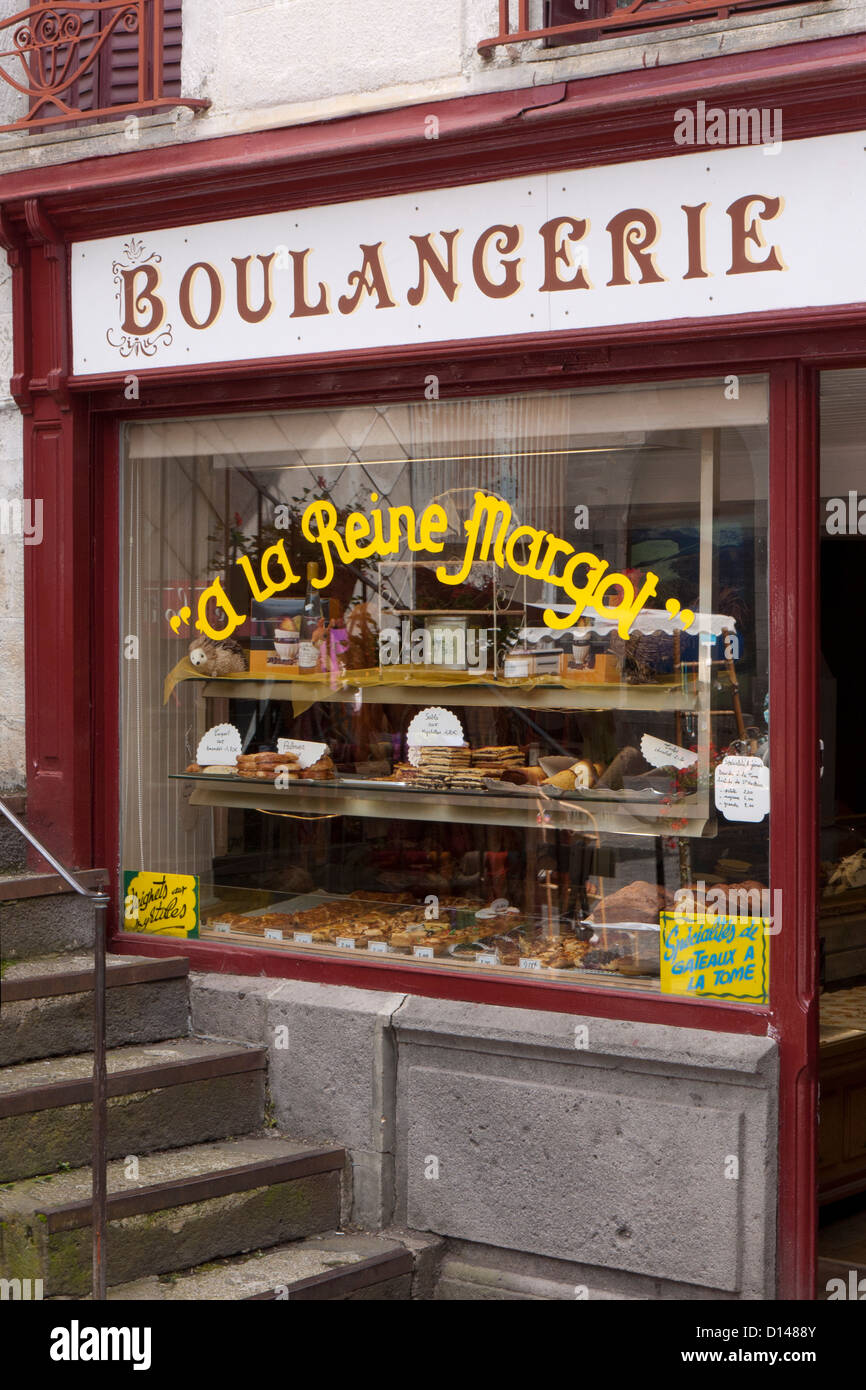 boulangerie shop front in French village, France Stock Photo