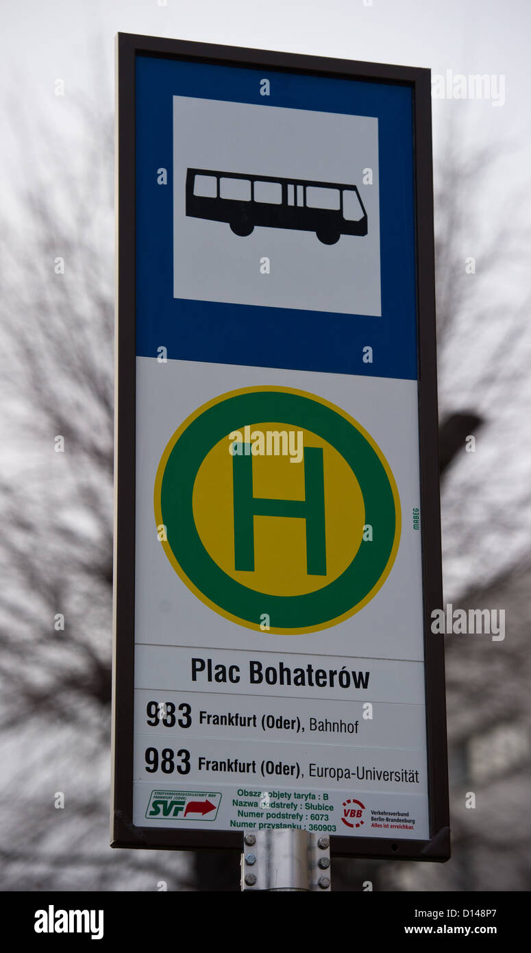 View of the bus stop at Plac Bohaterow ('Square of Heroes') near ...