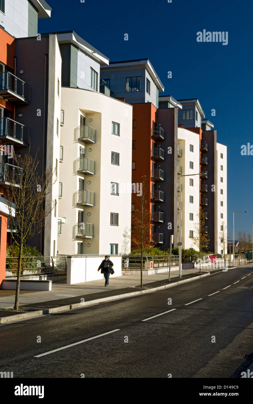 modern housing development swansea SA1 development south wales uk Stock Photo