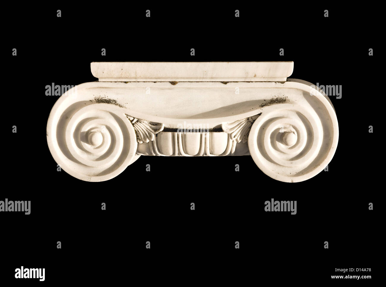Detail of an ionic order capital from an ancient Greek temple column Stock Photo