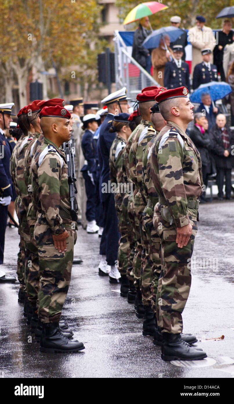 French marines (Troupes de Marine), Remembrance Sunday (Jour du Souvenir), Monument aux Morts, Toulouse, Haute-Garonne, France Stock Photo