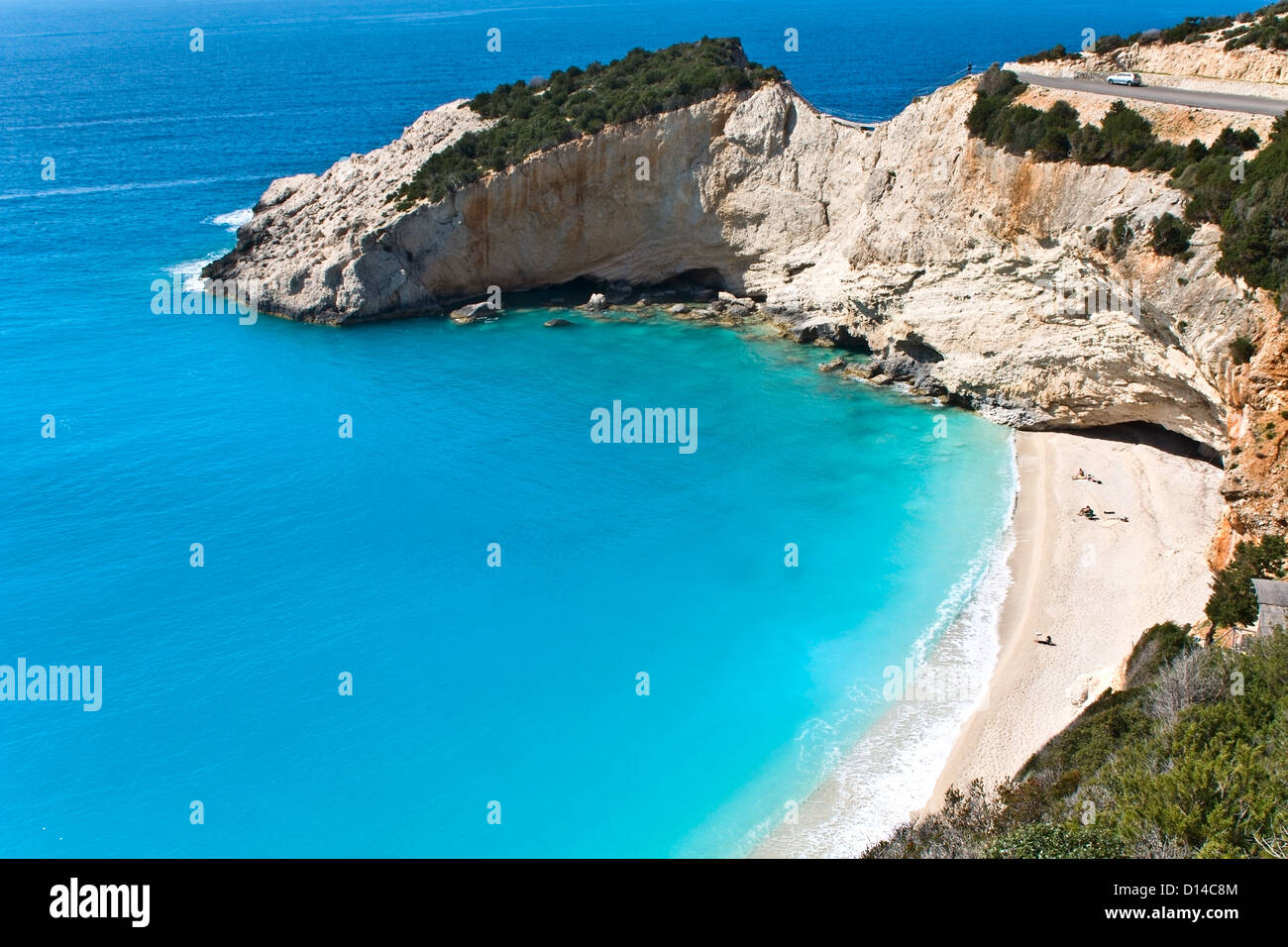 Porto Katsiki beach at Lefkada island in Greece. Stock Photo