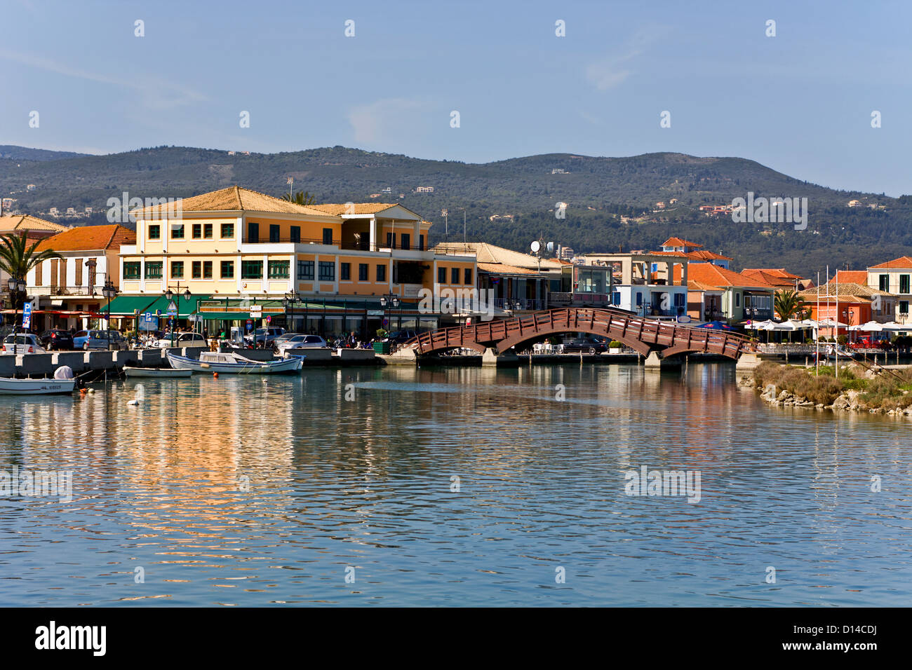 Island and city of Lefkada at ionio, Greece Stock Photo