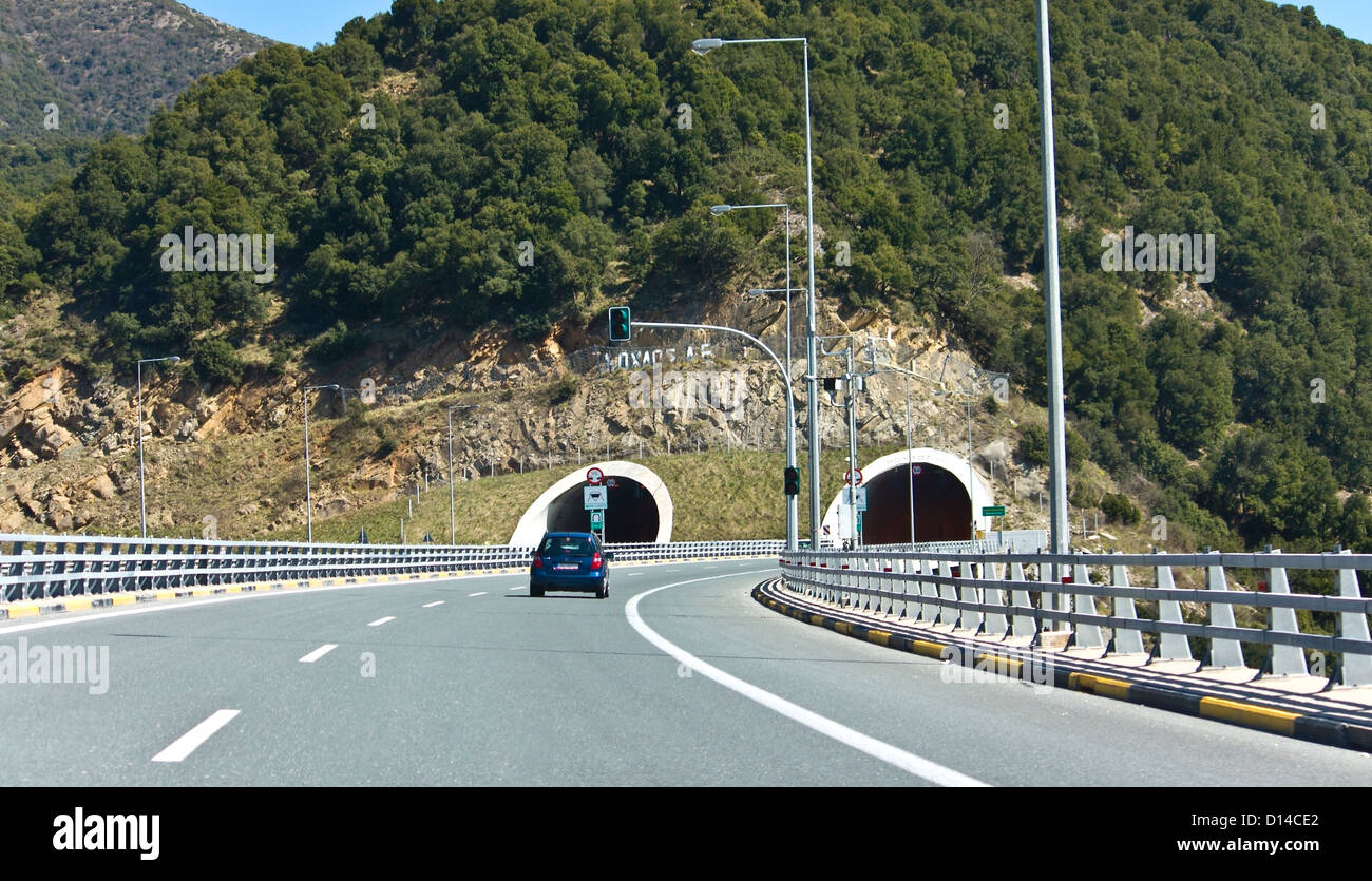 Egnatia odos international highway at Greece Stock Photo