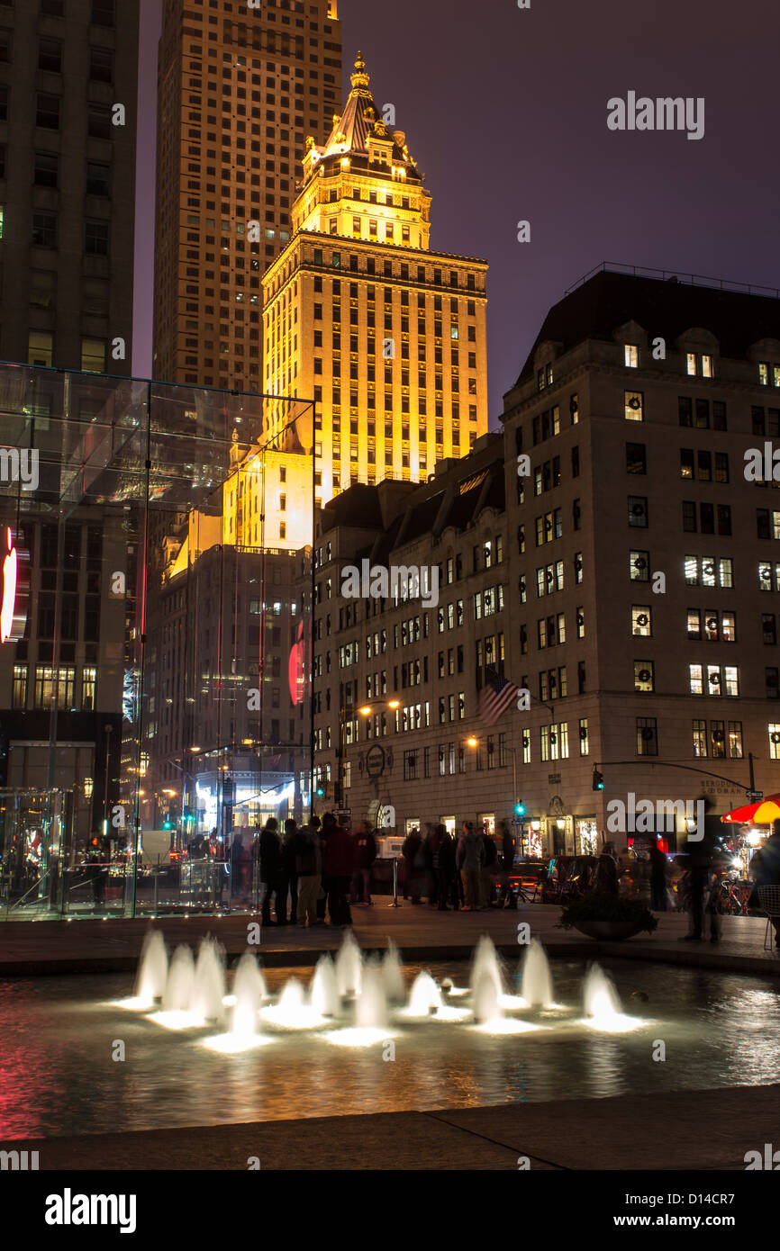 New York City Manhattan at night Stock Photo
