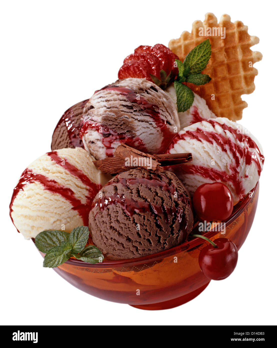 Rich composition of ice cream balls Stock Photo Alamy