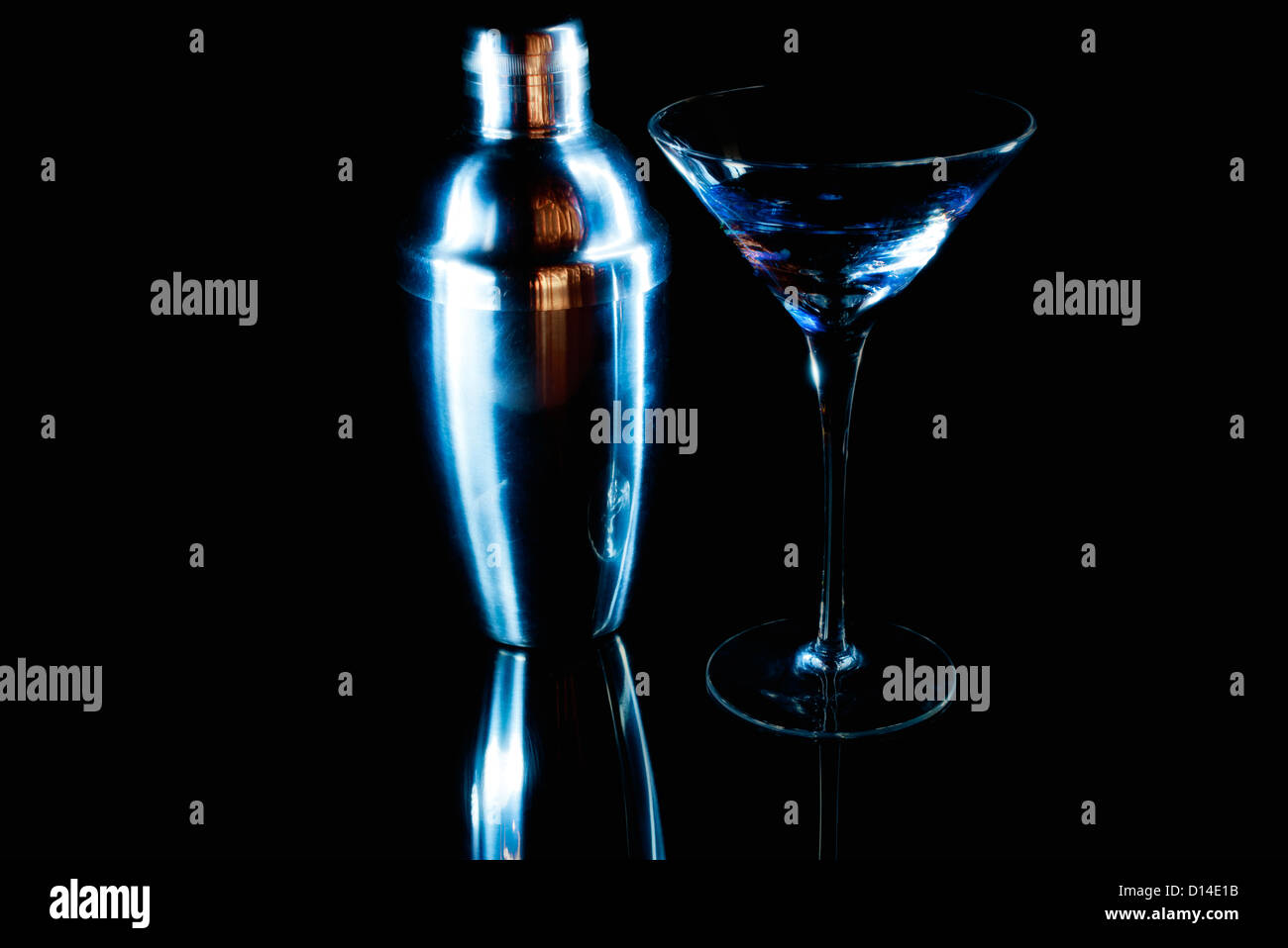 cocktail shaker and a martini glass Stock Photo Alamy