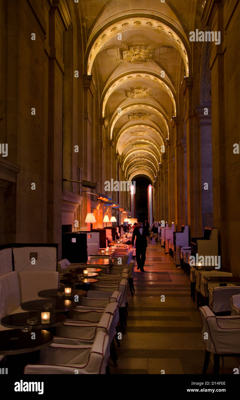 Cafe Marly at the Museum du Louvre in Paris. Ile-de-France, Paris, France. Stock Photo