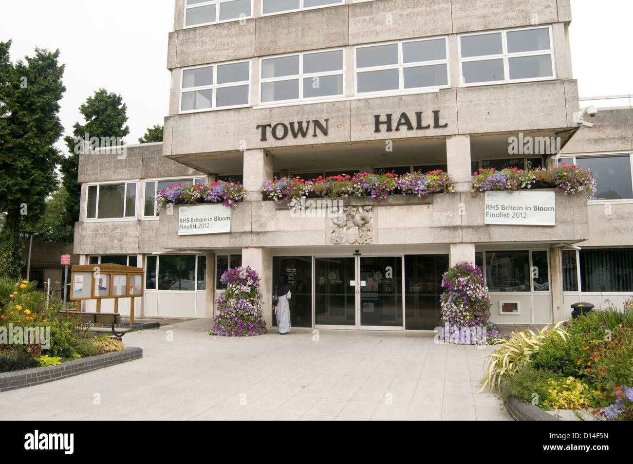 crawley town hall uk surrey grey concrete building dull sixties