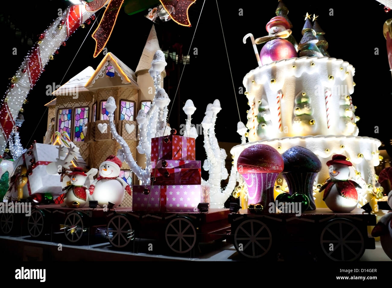 Large luxury Christmas decoration lights in outdoor Stock Photo - Alamy
