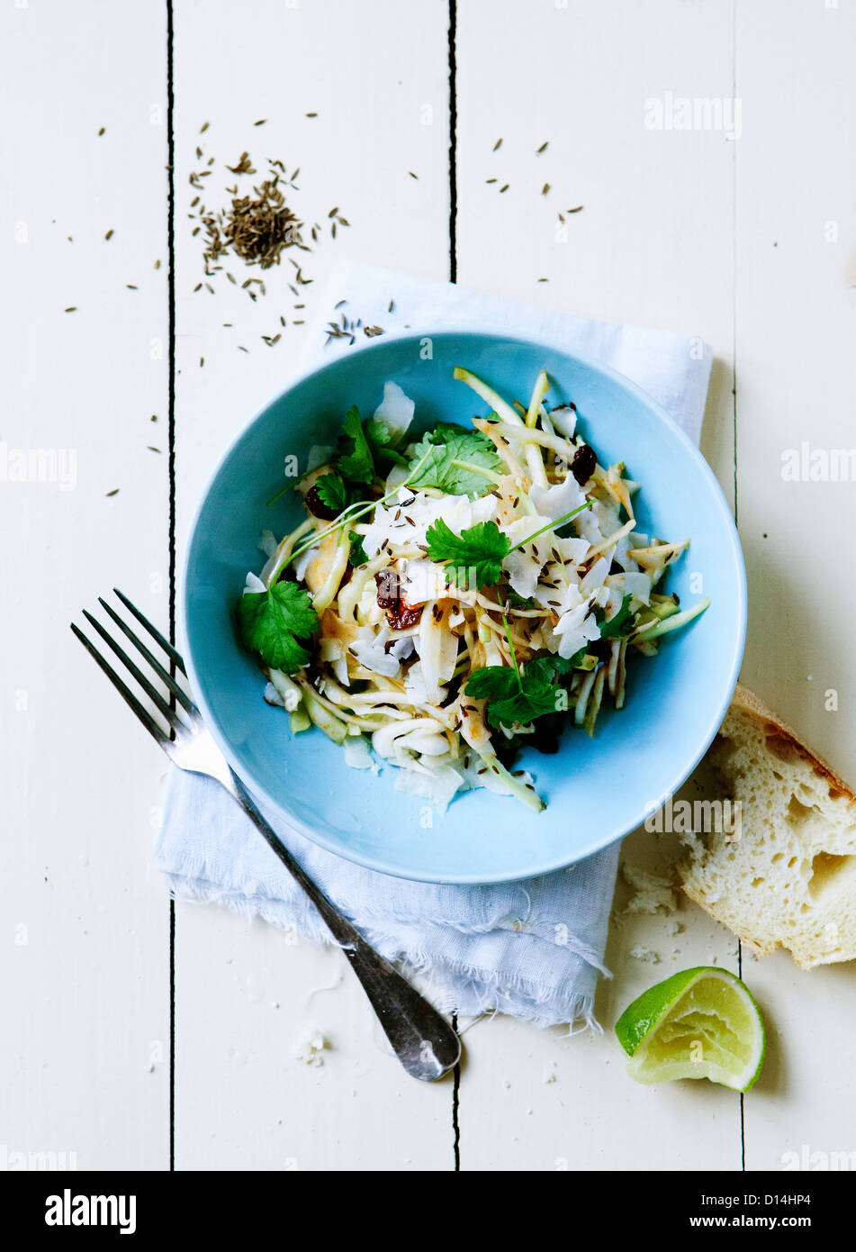 Bowl of pasta with bread Stock Photo Alamy
