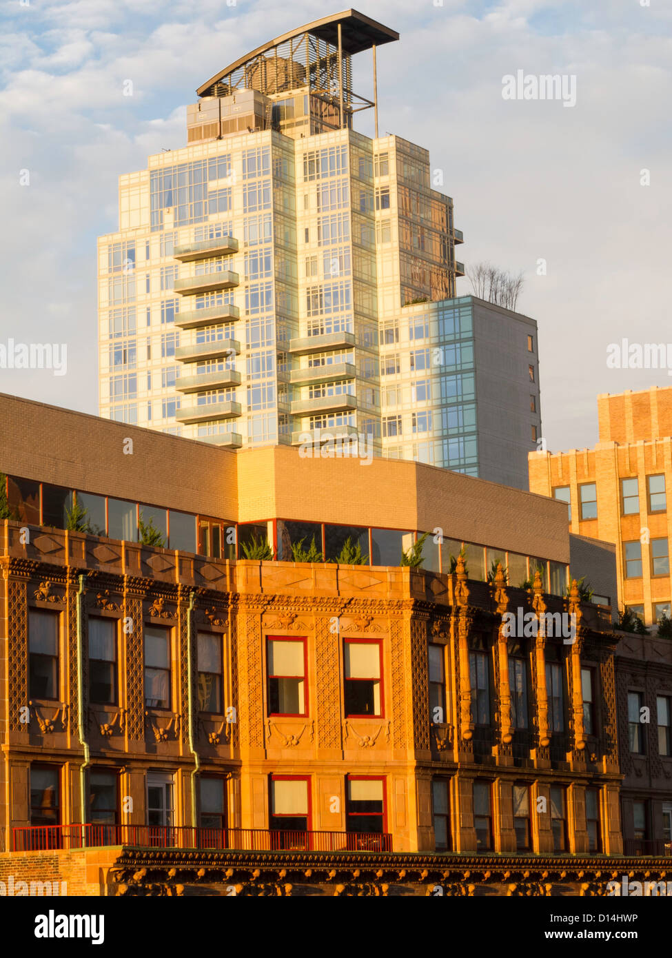 Contrasting Architecture, Midtown Manhattan, NYC Stock Photo