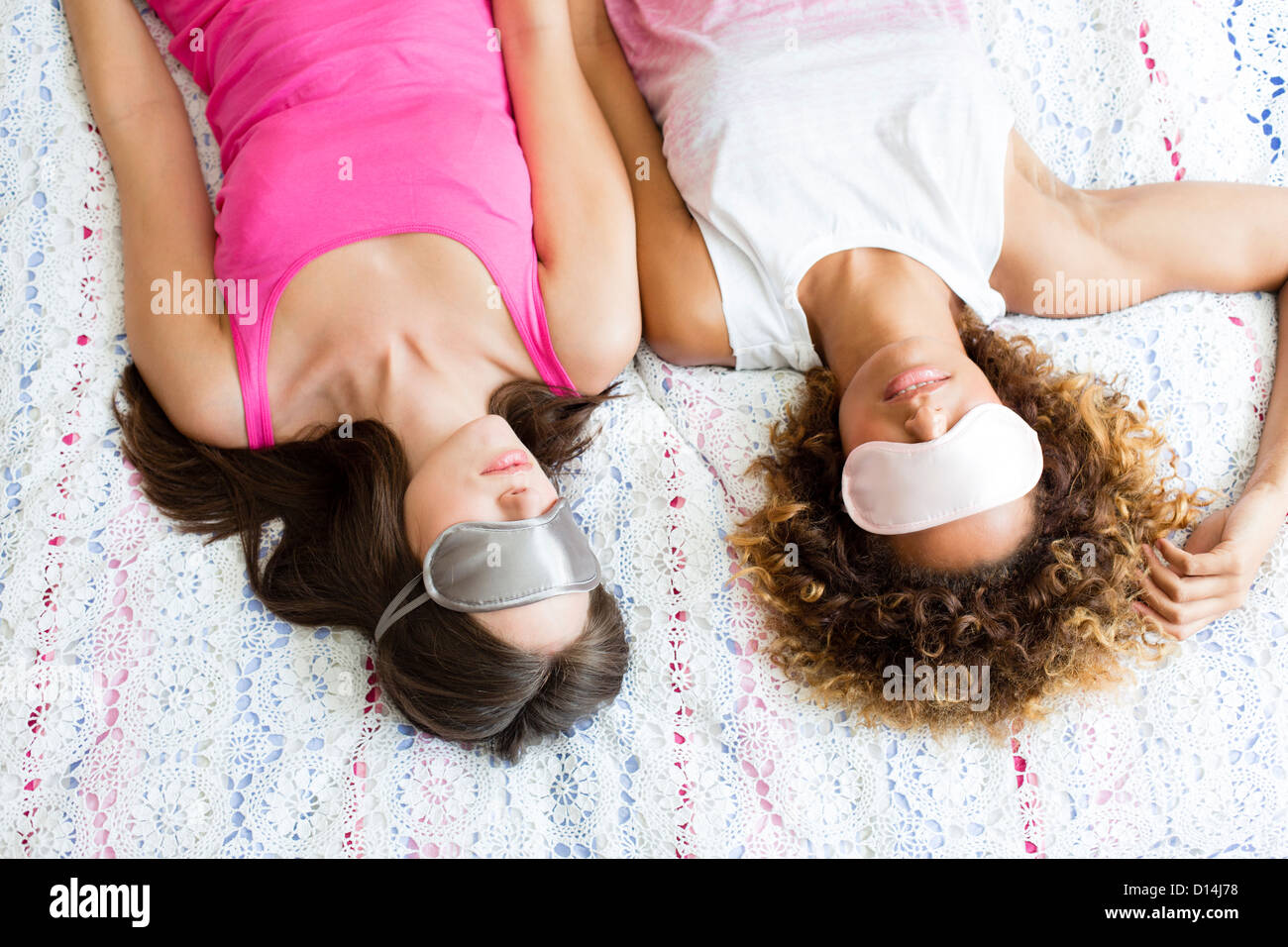Sleeping woman wearing face masks Stock Photo Alamy