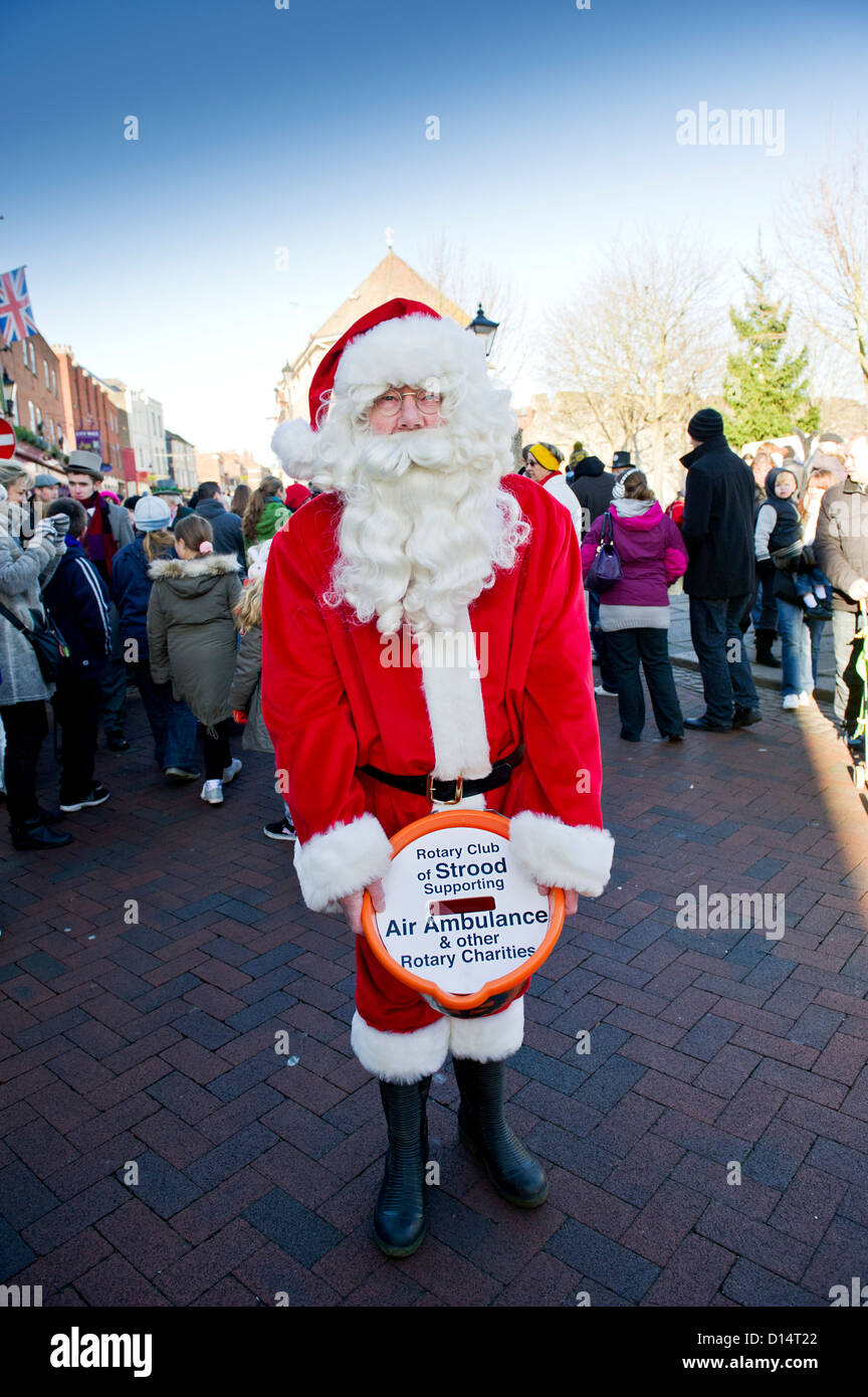 A Father Christmas collecting for the Rotary Club of Strood in Kent. Stock Photo