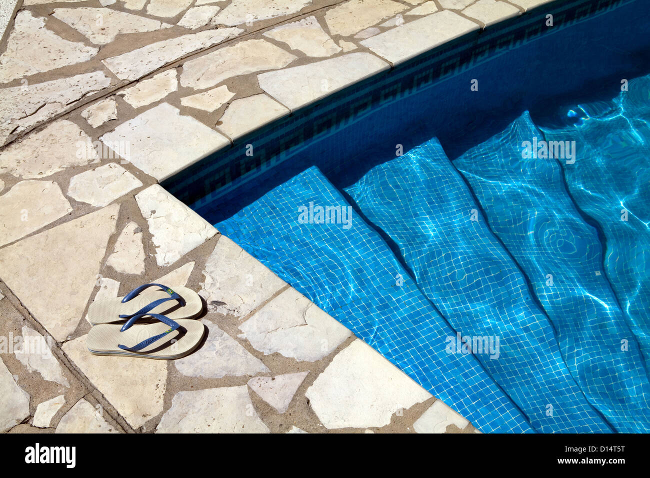 Buenos Aires, Argentina, swimming pool with Havaianas Stock Photo