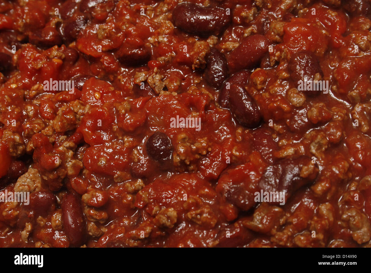 Homemade Vegetarian Mexican Bean Chilli Cookng In A Pan Stock Photo Alamy