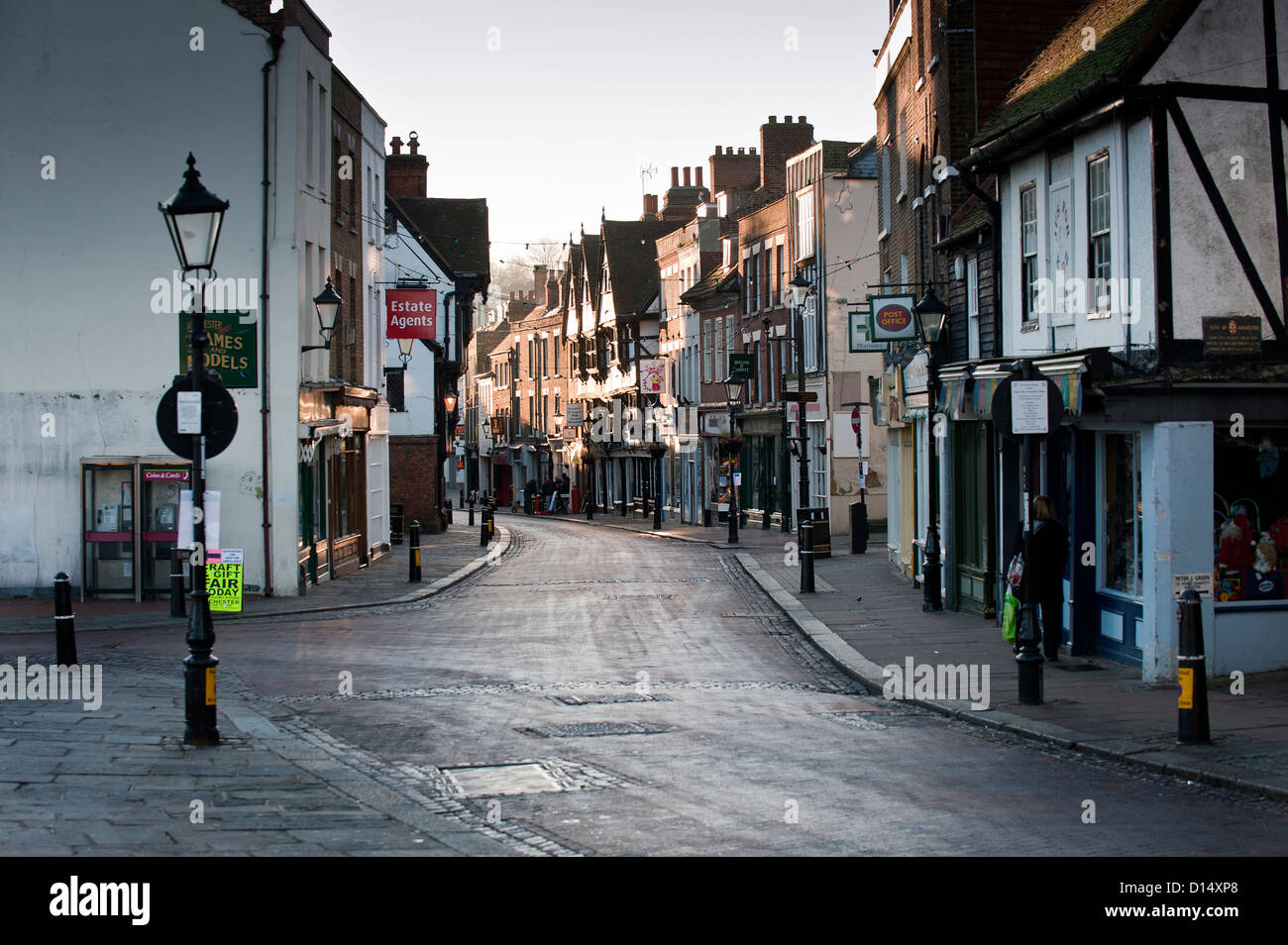 Early morning light in Rochester High Street Stock Photo
