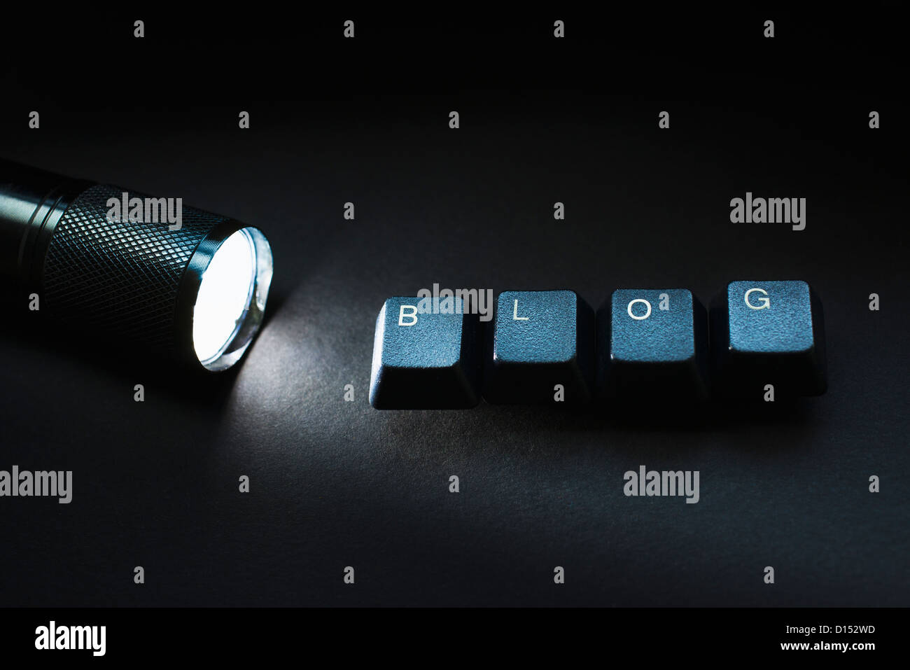 Studio shot of Computer keys with word blog Stock Photo