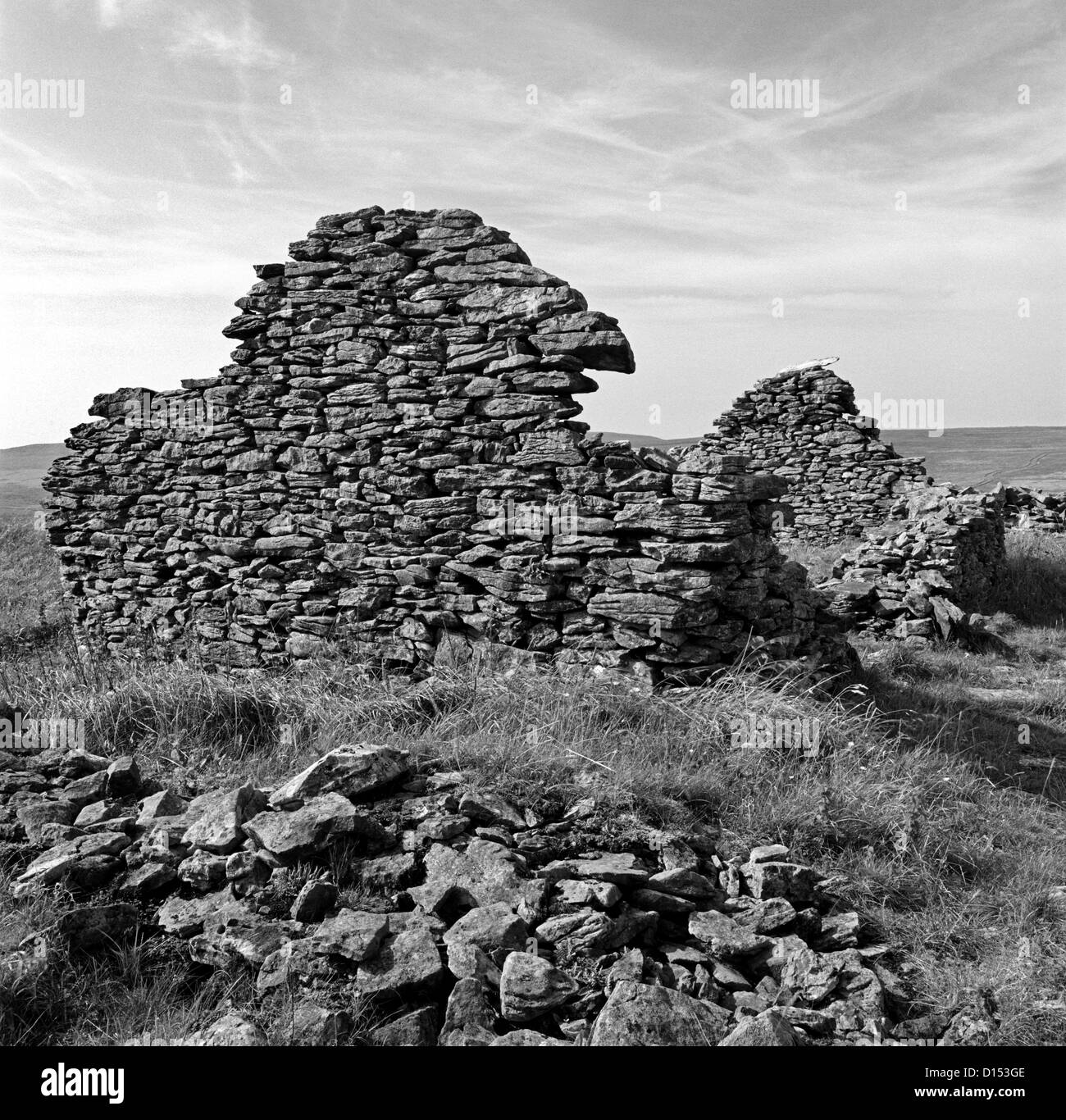 Ancient Stone Cottage, Burren, Co Clare, Ireland Stock Photo