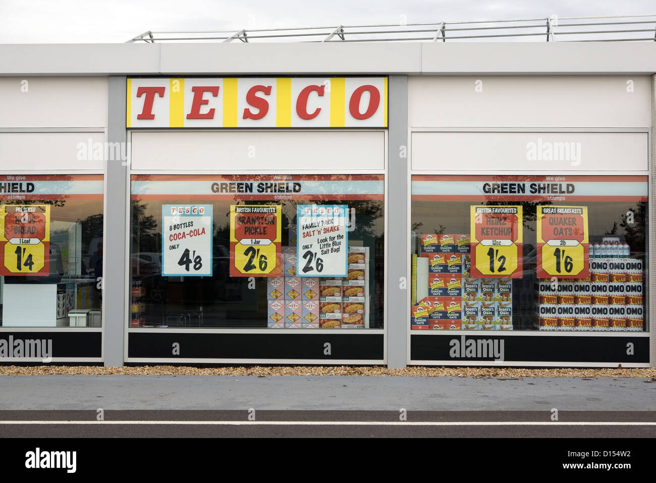 An old styled Tesco store front Stock Photo - Alamy